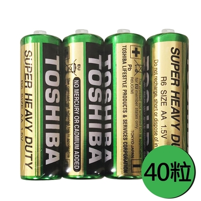 【東芝Toshiba】碳鋅電池 3號 AA電池 40入盒裝(環保電池/乾電池/公司貨)