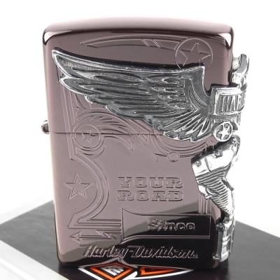 ZIPPO 日系~Harley-Davidson-哈雷-鈦棕色塗層加工打火機