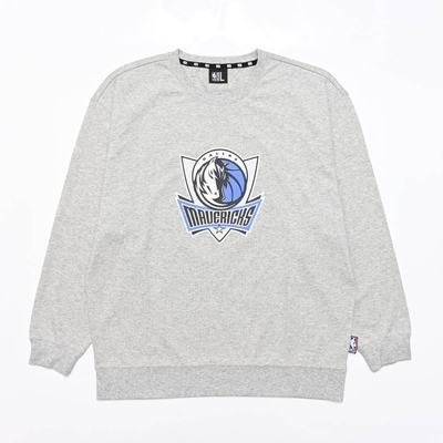 NBA 隊徽印刷 薄款 長袖上衣 獨行俠隊-灰-3255101111