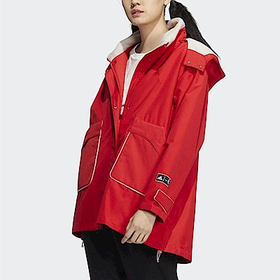 Adidas Warm Jkt T1 [HZ2995] 女 連帽外套 高領 防風 運動 休閒 戶外 CNY 亞洲版 紅