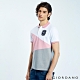 GIORDANO 男裝太空刺繡拼接彈力萊卡POLO衫-51 標誌白/粉紅/中花灰 product thumbnail 1