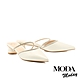 穆勒鞋 MODA MODAY 華麗鑽條羊皮尖頭低跟穆勒拖鞋－白 product thumbnail 1