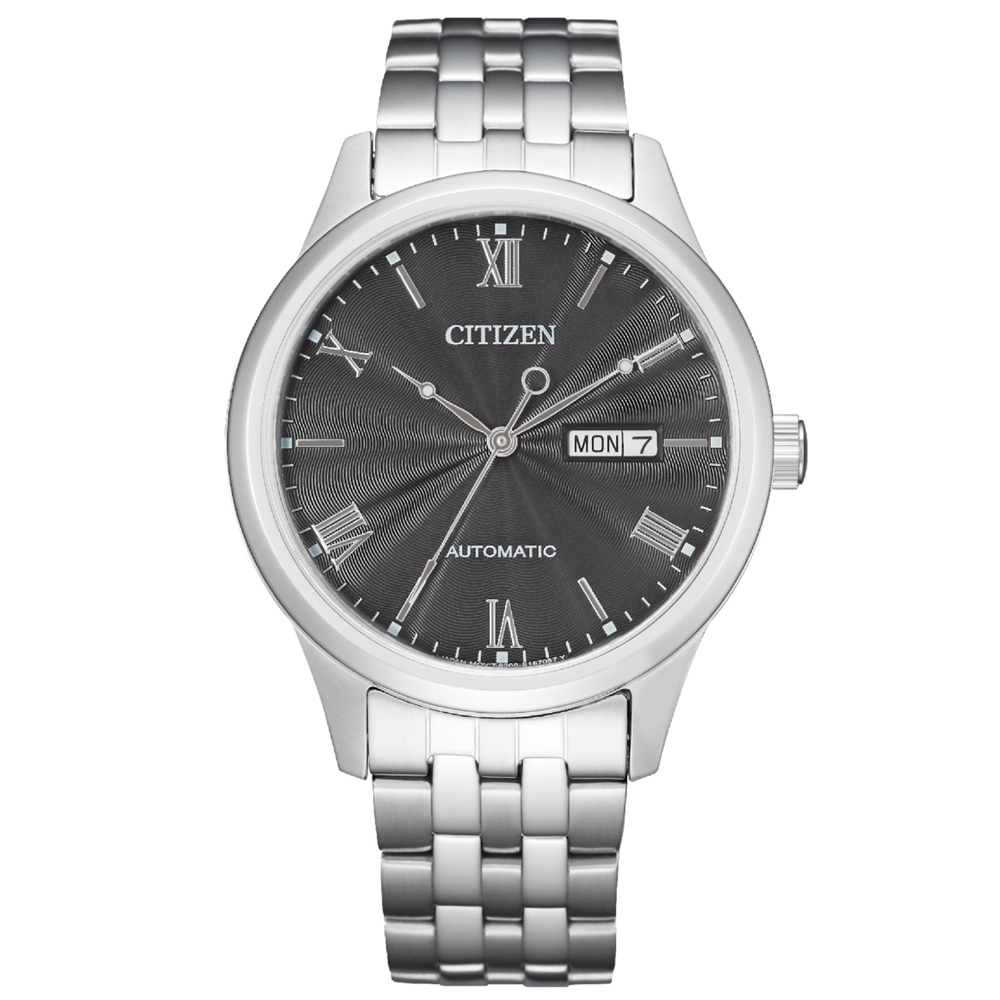 CITIZEN Mechanical現代極簡機械錶(NH7501-85H)-銀x黑/40mm