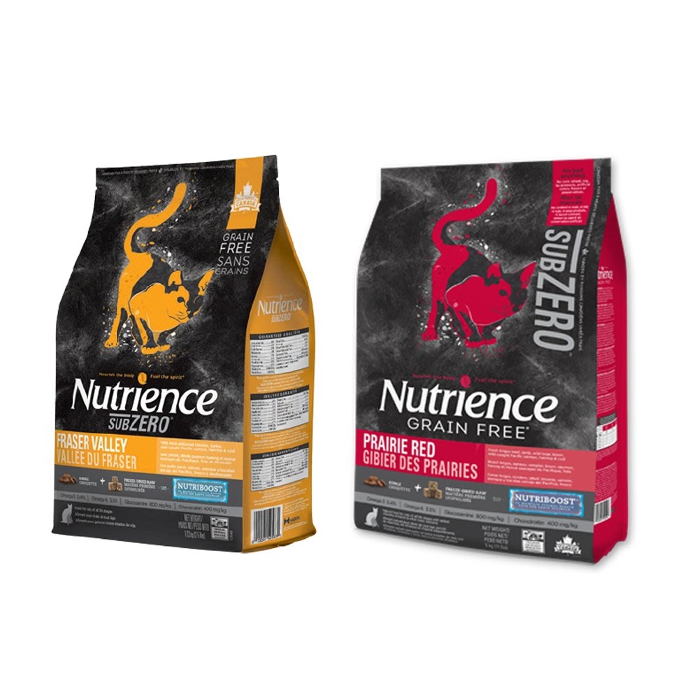 【2入組】Nutrience紐崔斯SUBZERO黑鑽頂極無穀貓+凍乾 1.13kg(2.5.lbs) (購買第二件贈送我有貓1包)