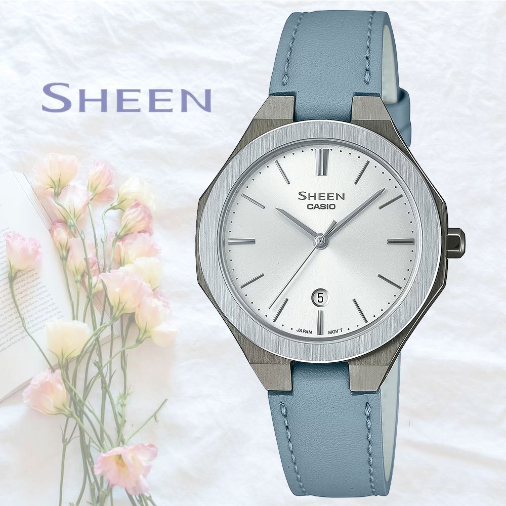 CASIO 卡西歐 SHEEN 現代極簡八角女錶 送禮推薦 SHE-4563GYL-7A