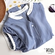 初色 休閒寬鬆開領條紋五分短袖襯衫上衣-藍色-69571(M-2XL可選) product thumbnail 1