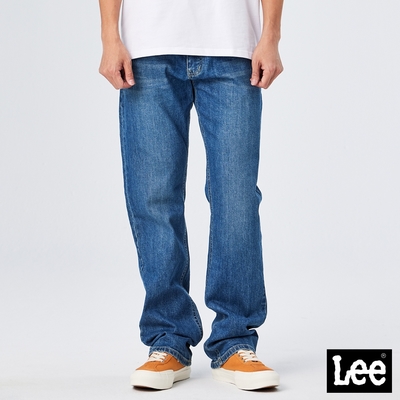 Lee 男款 743 中腰舒適直筒牛仔褲 中藍