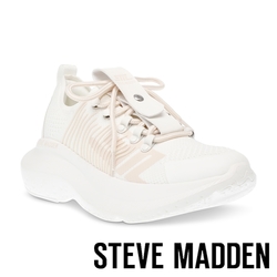STEVE MADDEN-ELEVATE 1 綁帶厚底休閒鞋-白色