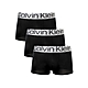 【Calvin Klein】CK Steel超細纖維低腰短版四角男內褲三件組(黑色) product thumbnail 1