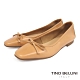 Tino Bellini 義大利進口法式優雅芭蕾小方頭牛皮平底鞋-米 product thumbnail 1