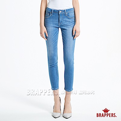 BRAPPERS 女款 新美腳Royal系列-女用中腰彈性九分褲-藍