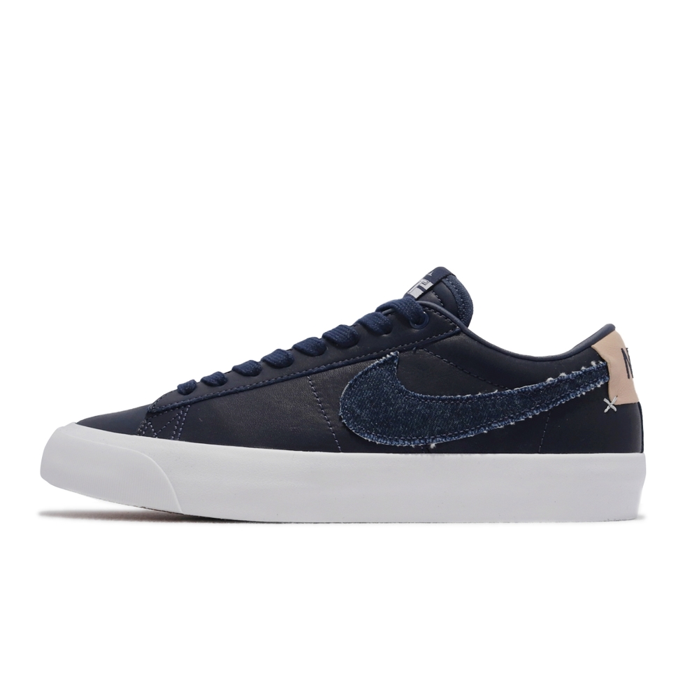 Nike 滑板鞋Zoom Blazer Low Pro GT PRM 男鞋女鞋海軍藍牛仔布休閒鞋