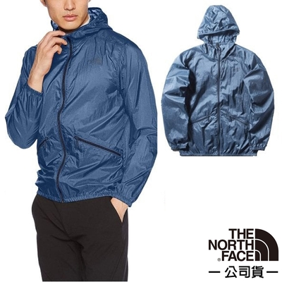 【The North Face】男 輕量透氣連帽外套.夾克_3VA4 藍