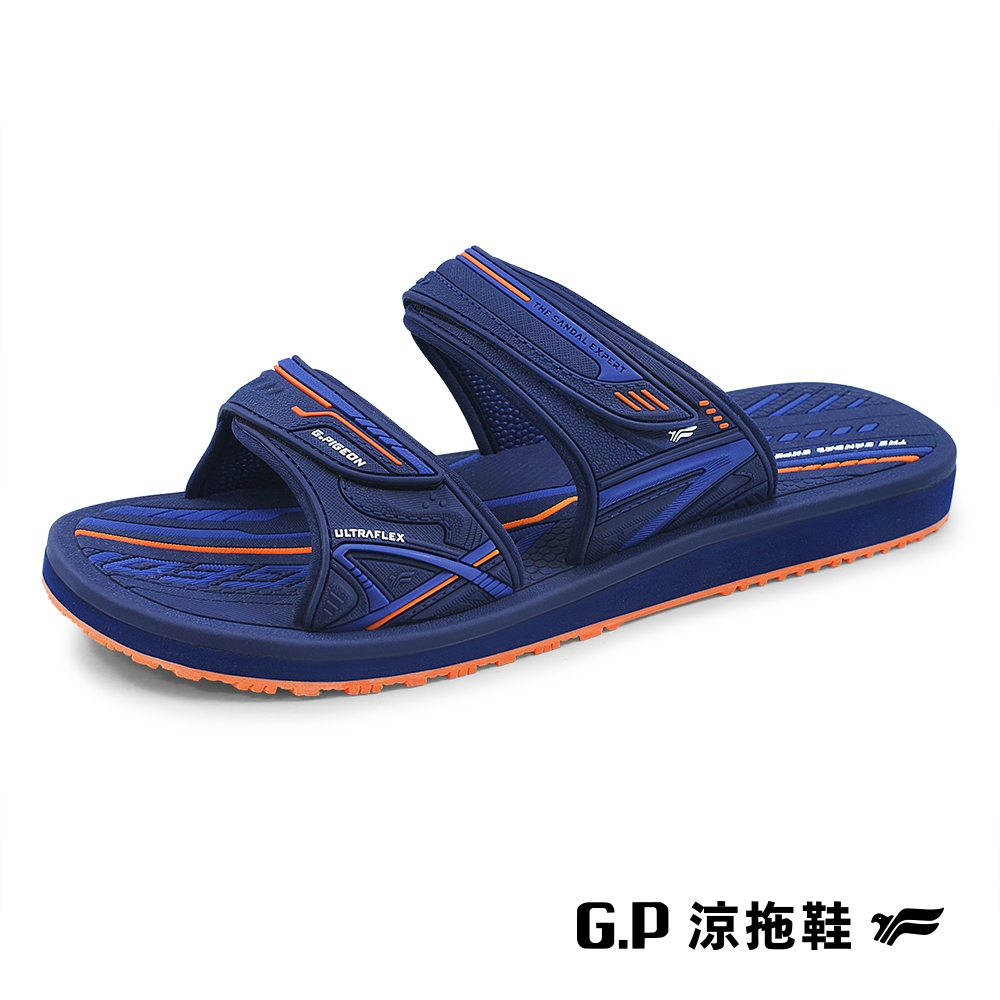 G.P 高彈性舒適雙帶拖鞋(G2259M-42)藍橘(SIZE:40-44)GP 拖鞋 套拖 阿亮 卜學亮