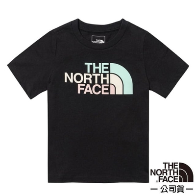 【The North Face】童 純棉多彩品牌LOGO短袖T恤.上衣_88ME-JK3 黑