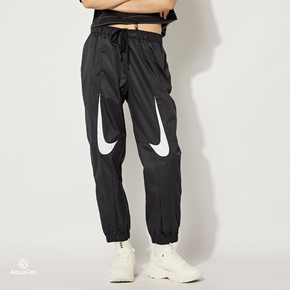 Nike AS W NSW WVN MR PANT AMD 女款黑色大勾運動長褲DM6087-010