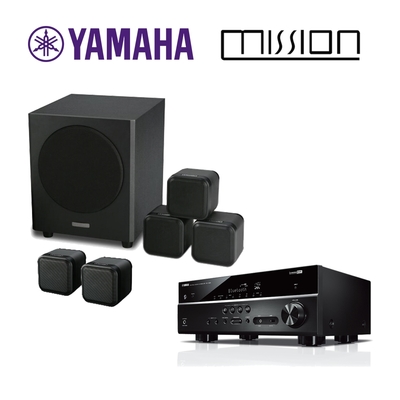 YAMAHA 山葉 RX-V385+Mission M-CUBE+SE 5.1聲道家庭劇院組合