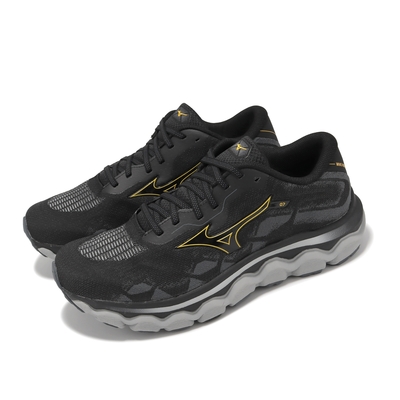 Mizuno 慢跑鞋 Wave Horizon 7 4E Super Wide 男鞋 超寬楦 黑 黃 回彈 美津濃 J1GC2431-04