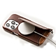 【n max n 台灣設計品牌】iPhone15 Pro 經典系列 - 磁吸站立卡袋手機皮革套 - 巧克力 product thumbnail 1