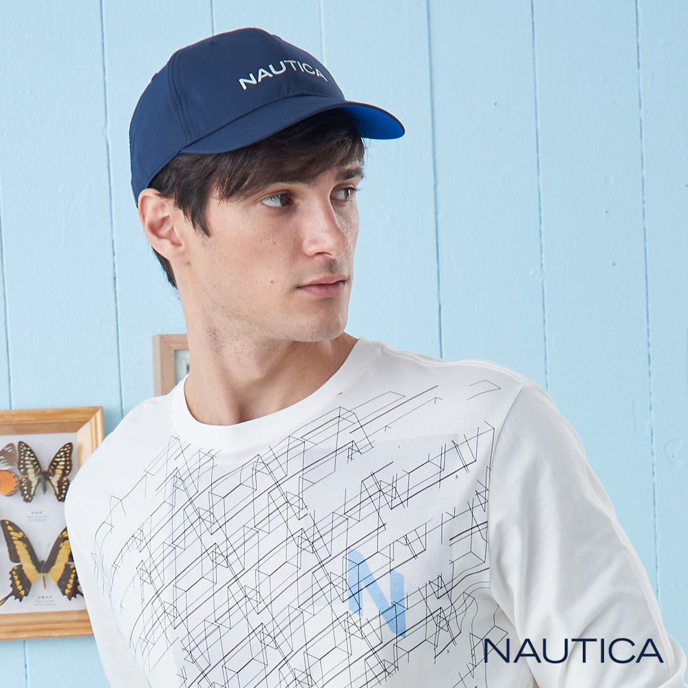 Nautica簡約LOGO防水休閒帽-深藍