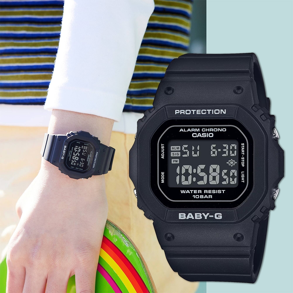 CASIO 卡西歐 BABY-G 經典人氣方形女錶電子錶 送禮推薦 BGD-565-1