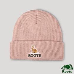 Roots 配件- 荒野景緻系列 刺繡針織帽-粉色