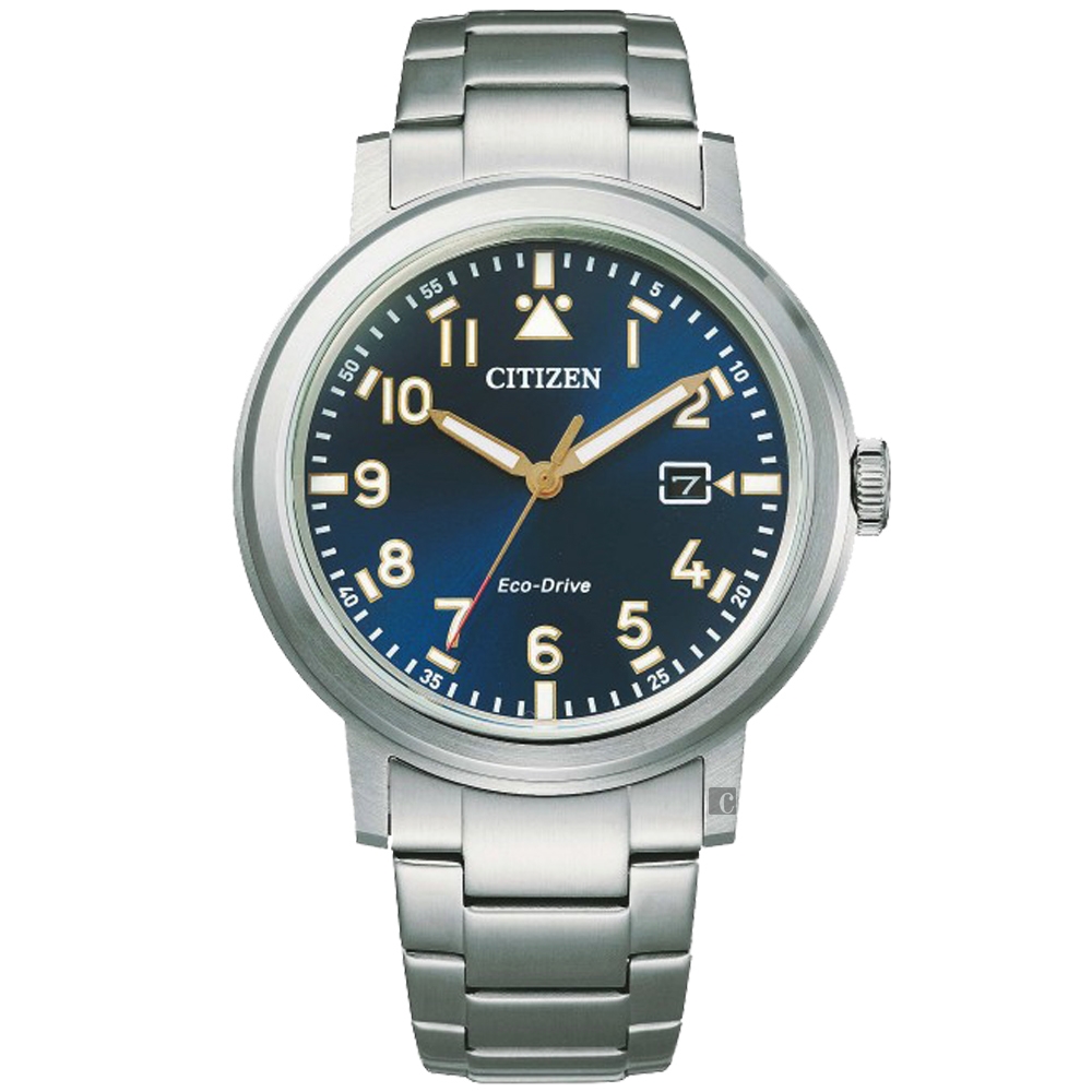 CITIZEN 星辰 光動能日系時尚手錶-藍/40mm AW1620-81L