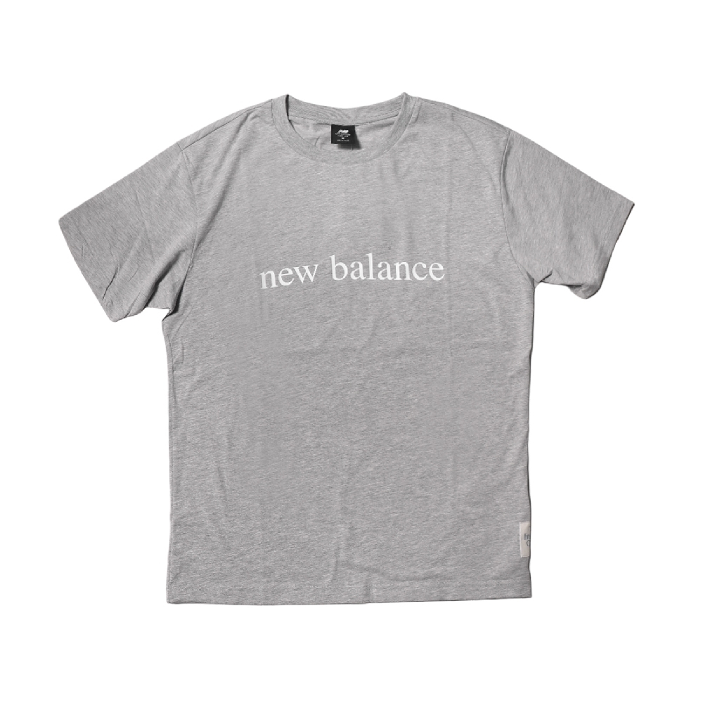 New Balance T恤 Essential Tee 運動休閒 男款 紐巴倫 基本款 圓領 棉質 短袖 灰 白 AMT21566AG