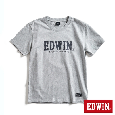 EDWIN EDGE系列 數位煙幕LOGO印花短袖T恤-男-麻灰色