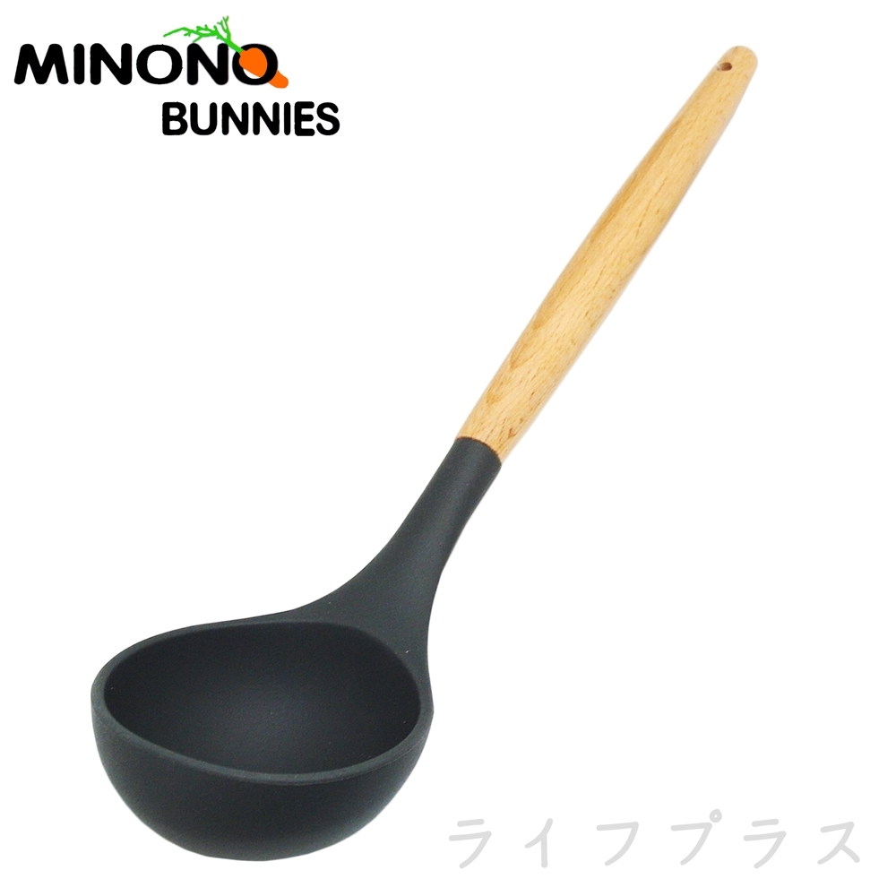MINONO 米諾諾不沾鍋櫸木矽膠湯勺-2入
