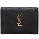 YSL Saint Laurent MONOGRAM 車縫小牛皮迷你釦式短夾(黑色) product thumbnail 1