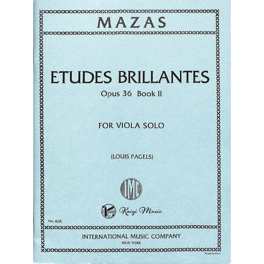 【凱翊︱IMC】馬札斯：中提琴練習曲 作品36 第2冊 中提琴獨奏樂譜Mazas：Etudes Brillantes Op.36 Book II for Viola Solo