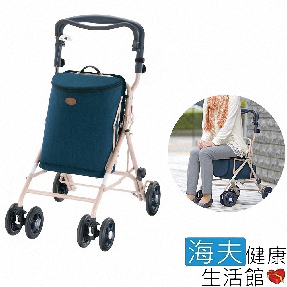 海夫健康生活館 日本 大容量保冷袋 時尚舒適 購物步行車 海洋藍 HEFR-25