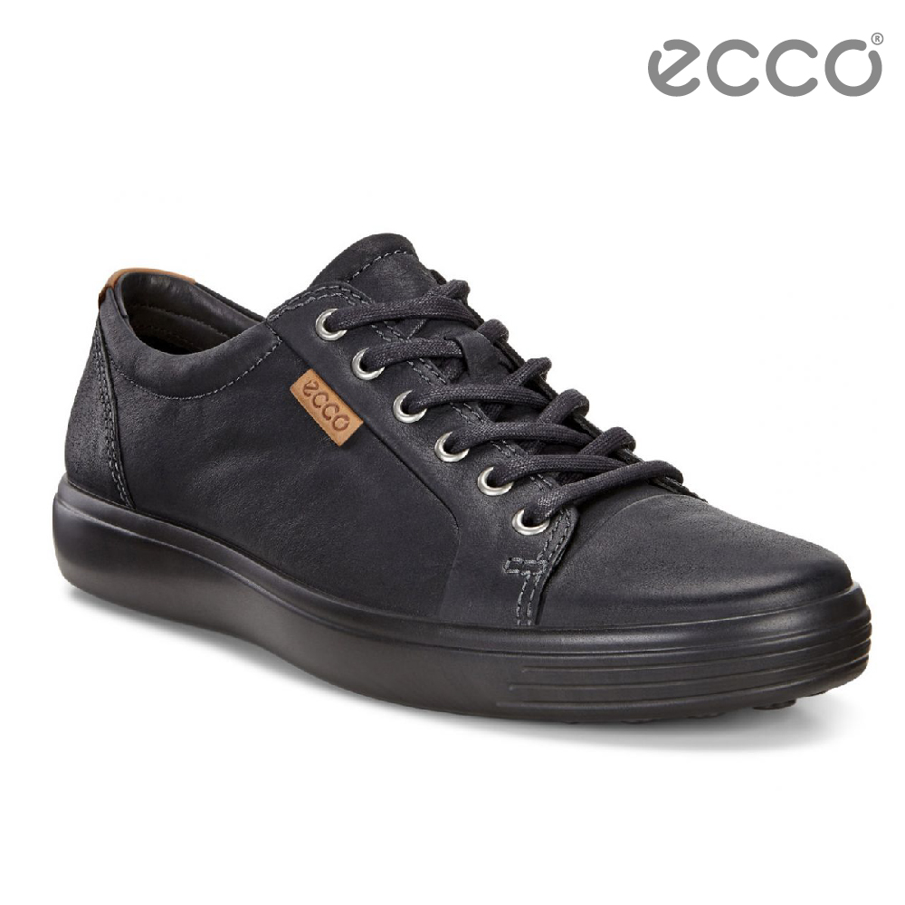 ECCO SOFT 7 MEN'S 經典輕巧休閒鞋-黑