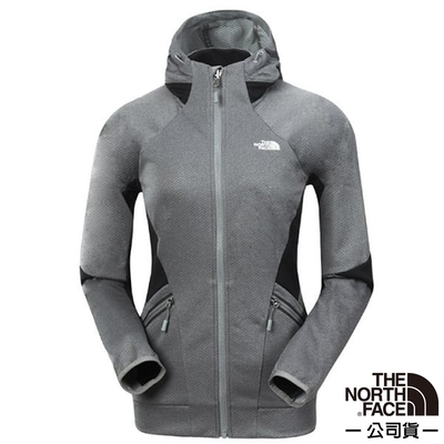 【The North Face】女 超輕量時尚連帽保暖外套.夾克_364L 中灰 N