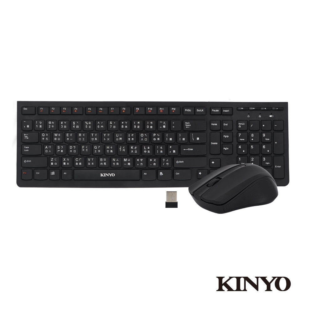 KINYO 2.4GHz無線鍵鼠組GKBM882