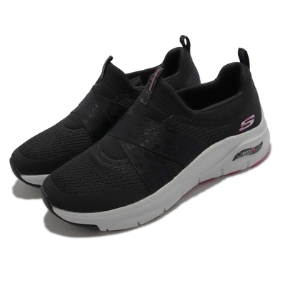 Skechers 休閒鞋 Arch Fit-Modern Rhythm 女鞋 支撐 專利鞋墊 足弓支撐 郊遊健走 黑 粉 149717BKHP