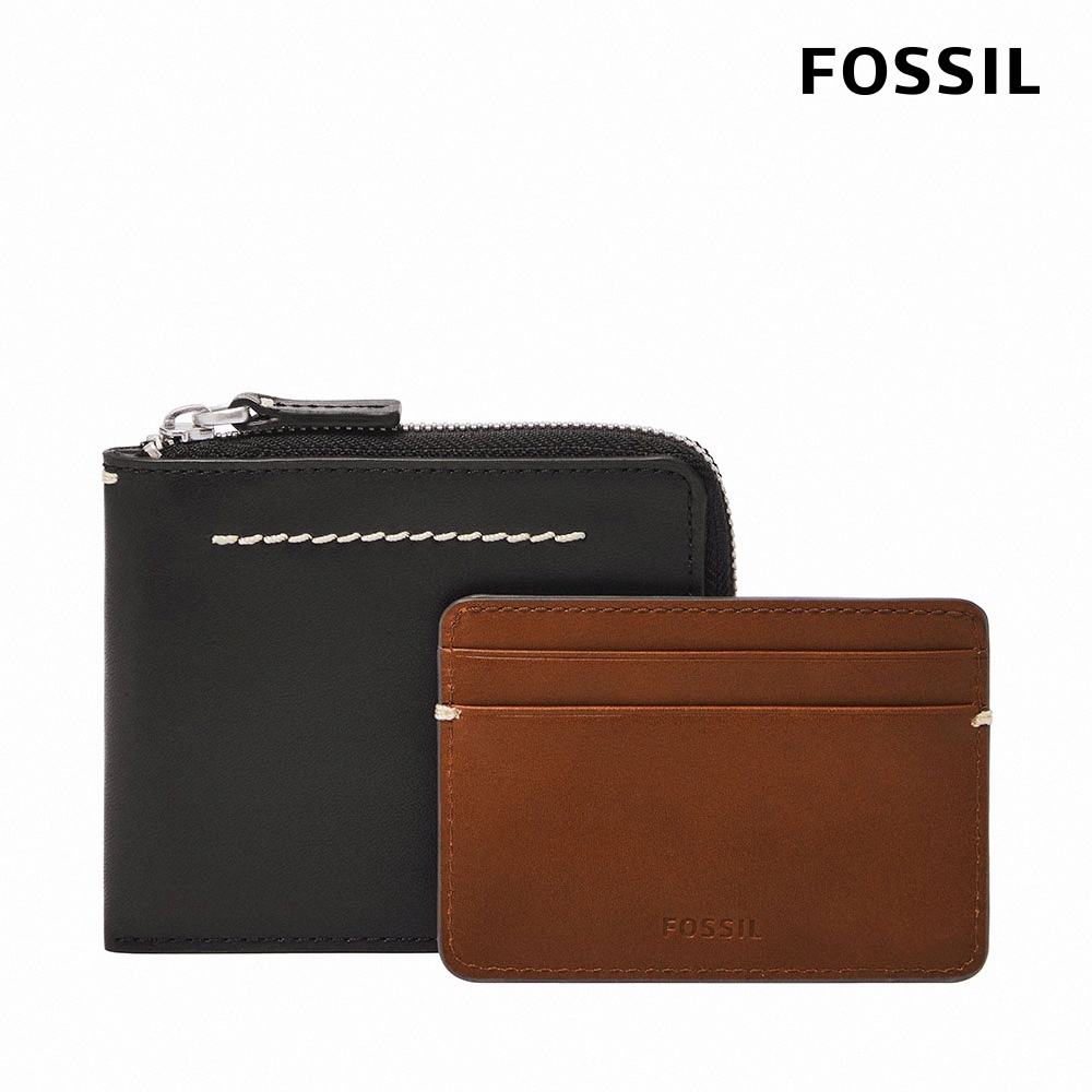 FOSSIL Westover 真皮拉鍊L型卡片夾包2件組-黑色ML4594001 @敗家導購Y!購物