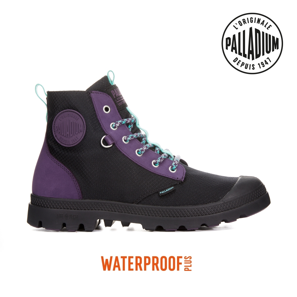 PALLADIUM PAMPA RETRO HIKER WP+LITE+日本地區限定配色橘標防水靴-中性-夜幕紫黑