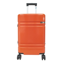【FILA】20吋簡約時尚碳纖維飾紋系列鋁框行李箱-限量橘