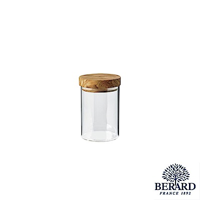 法國Berard畢昂 橄欖木蓋玻璃食物保存罐 600ml-15cm