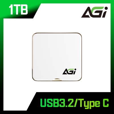 【AGI】EDM38 1TB Type C USB 3.2 Gen2x2 磁吸外接式 SSD固態硬碟(白色)