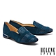 低跟鞋 HELENE SPARK 奢華閃耀晶鑽羊麂皮樂福低跟鞋－藍 product thumbnail 1