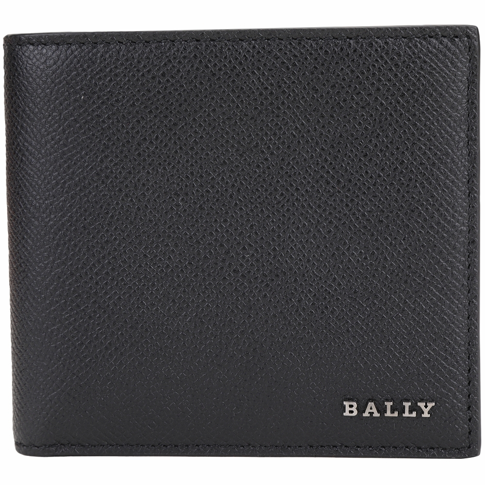 BALLY Bollen 拼色內裡牛皮八卡對折短夾(黑色)
