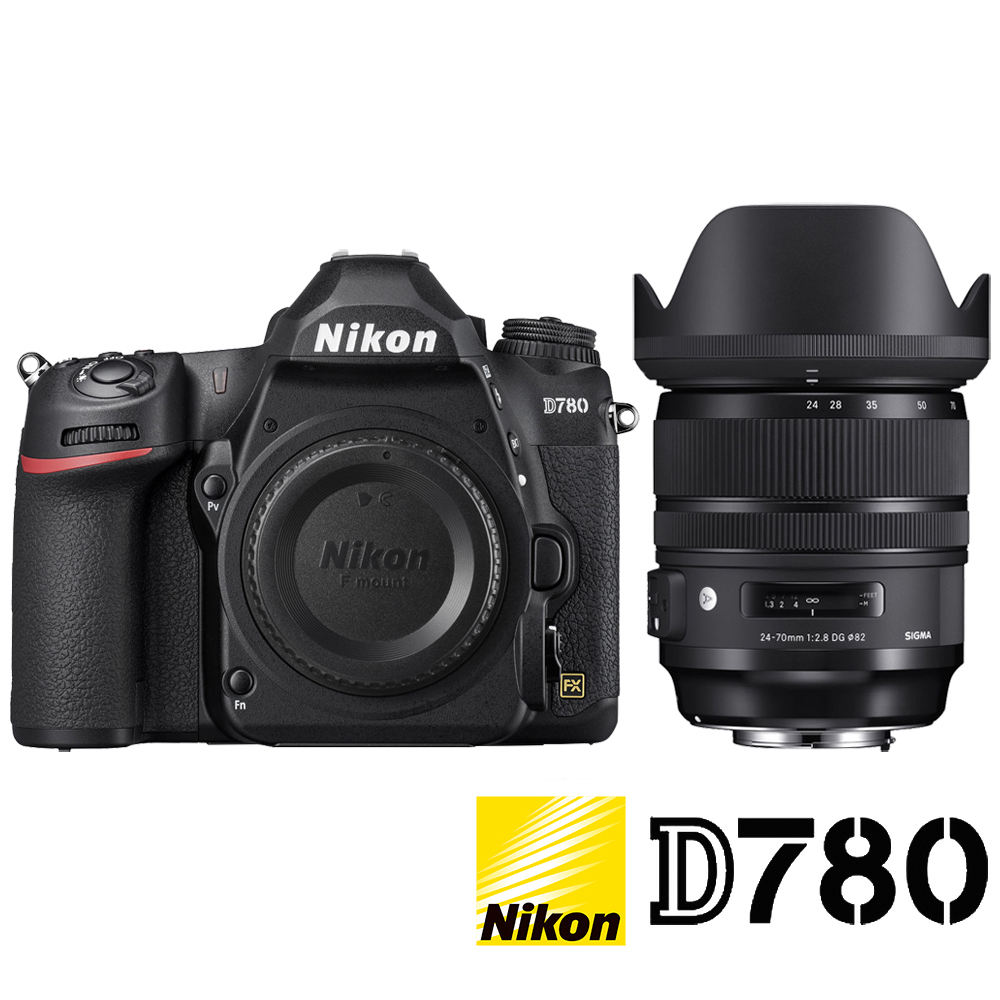 NIKON D780 附 SIGMA 24-70mm F2.8 OS Art (公司貨) 全片幅數位單眼相機 4K錄影 WIFI傳輸