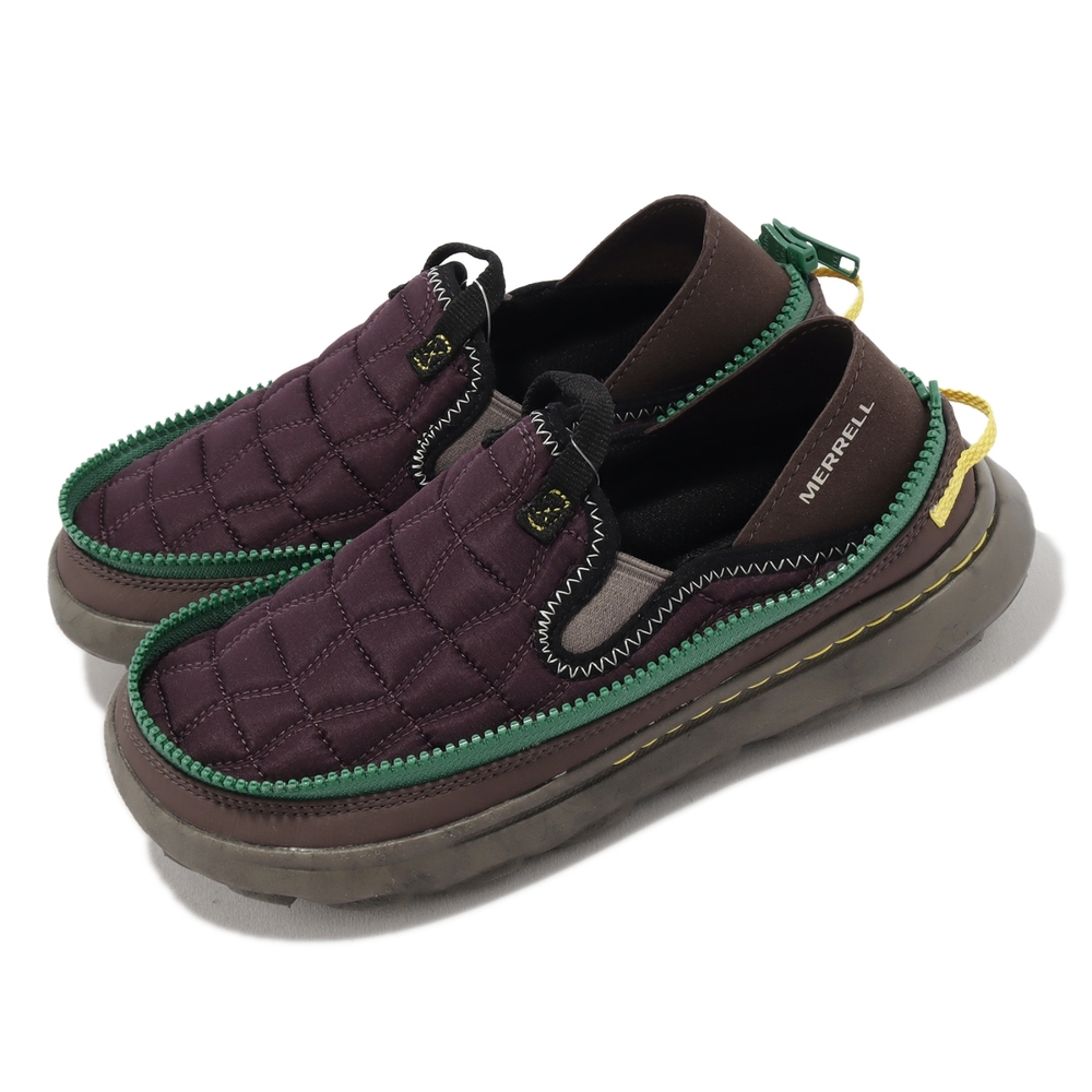 Merrell 休閒鞋 HUT MOC 2 Packable 女鞋 紫 綠 拉鍊便鞋 抗撕裂鞋面 懶人鞋 ML006018