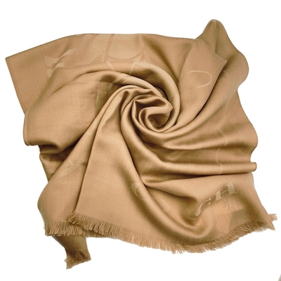 COACH 大馬車 LOGO100%羊毛絲巾圍巾(太妃糖咖)
