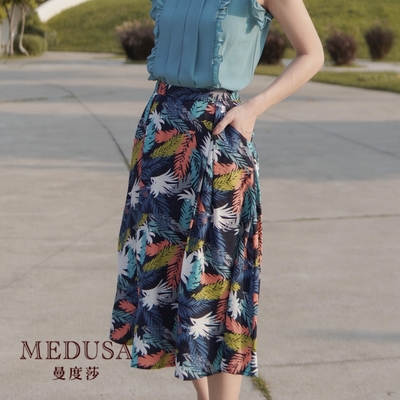 現貨【MEDUSA 曼度莎】天絲棉印花中長裙（M-XL）｜女裙 印花裙 網紅選品