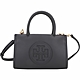 TORY BURCH Ella Bio 迷你款 雙T浮雕皮革托特包(黑色) product thumbnail 1