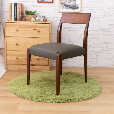 AS-巴尼胡桃色實木皮面餐椅-46x60x82cm